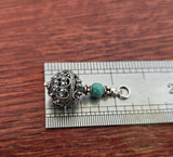 Traditional Croatian Jewelry, Ethno Dubrovnik Jewelry, Turquoise Gemstone Pendant, Sterling Silver Filigree Ball Pendant, Filigree Pendant