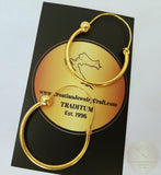 Dubrovnik, Croatia, Traditional Croatian Hoop Earrings, 24k Gold Plated Sterling Silver Hoops, Dubrovnik Jewelry, Ethnic Wedding Jewelry