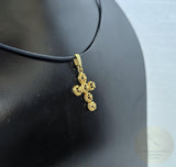 Traditional Croatian Cross Pendant, 24k Gold Plated Sterling Silver Minimalist Filigree Cross Pendant, Dainty Metalwork Cross