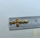 Traditional Croatian Cross Pendant, 24k Gold Plated Sterling Silver Minimalist Filigree Cross Pendant, Dainty Metalwork Cross