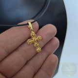 Traditional Croatian Cross Pendant, 24k Gold Plated Sterling Silver Minimalist Filigree Cross Pendant, Dainty Metalwork Cross