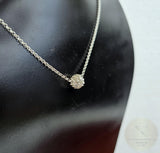 Croatian Minimalist Silver Dainty Chain Necklace, Ball Pendant Necklace, Dubrovnik Filigree Ball Necklace, Sterling Thin Chain Necklace