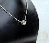 Croatian Minimalist Silver Chain Necklace, Ball Pendant Necklace, Dubrovnik Filigree Ball Necklace, Sterling Chain Necklace