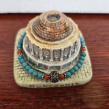 Croatian Filigree Bracelet, Small Round Bead Turquoise Bracelet, Mediterranean Red Coral & Dubrovnik Filigree Ball Bracelet, Sterling Silver