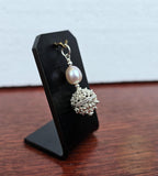 Traditional Croatian Jewelry, Ethno Dubrovnik Jewelry, Natural White Pearl Pendant, Sterling Silver Filigree Ball Pendant, Filigree Pendant