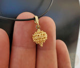24k Gold Plated Traditional Croatian Jewelry, Dubrovnik Filigree Ball Pendant, Sterling Silver Ball Pendant, Ethno Wedding Jewelry
