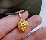 24k Gold Plated Traditional Croatian Jewelry, Dubrovnik Filigree Ball Pendant, Sterling Silver Ball Pendant, Ethno Wedding Jewelry