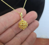 24k Gold Plated Traditional Croatian Jewelry, Dubrovnik Filigree Ball Pendant, Sterling Silver Ball Pendant, Ethno Wedding Jewelry