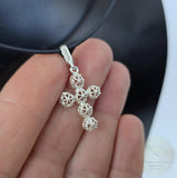Traditional Croatian Cross Pendant, Minimalist Filigree Cross Pendant, Sterling Silver Dainty Metalwork Cross, Wedding Jewelry, Dubrovnik