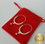 Croatian Hoop Earrings, Sterling Silver Filigree Hoops, White Pearl Dangle Hoops, Konavle Earrings, Dubrovnik Jewelry, Wedding Jewelry - Traditional Croatian Jewelry