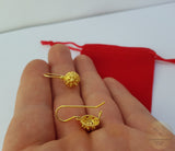 Traditional Croatian Earrings, 24k Gold Plated Filigree Half Ball Earrings, Gold Plated Sterling Metalwork, Ethno Wedding Jewelry - CroatianJewelryCraft