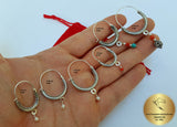 Croatian Hoop Earrings, Sterling Silver Filigree Hoops, White Pearl Dangle Hoops, Konavle Earrings, Dubrovnik Jewelry, Wedding Jewelry - Traditional Croatian Jewelry