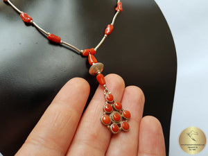 Mediterranean Coral Necklace, Red Coral Necklace, Untreated Natural Coral Pendant Necklace, Sterling Silver necklace Unique Handmade Jewelry - CroatianJewelryCraft