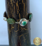 Chunky Turquoise Bracelet, Sterling Silver Bracelet w Handmade Claps, Gemstone Bracelet, Natural Turquoise Statement Bracelet - CroatianJewelryCraft