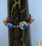 Mediterranean Red Coral Bracelet, Freshwater Pearl Bracelet, Colorful Multi Gemstone Bracelet ( Turquoise & Lapis Lazuli ), Untreated Coral - Traditional Croatian Jewelry