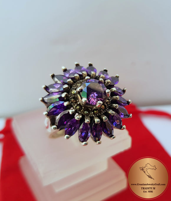 925 Sterling Silver Ring Natural Purple Amethyst Gemstone Ring Anniversary  Ring Women Handmade Ring Gift for Friend February Birthstone - Etsy