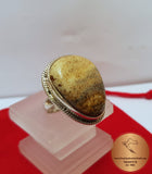 Crazy Lace Agate Ring, Sterling Silver 925 Ring, Natural Gemstone Ring, Oval Cabochon Ring, Handmade Ring - CroatianJewelryCraft