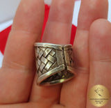Unisex Ring, Interleaving Mesh Ring, Band Ring, Metalwork Ring, Large Silver Ring Size 9, Sterling Silver Ring, Handmade Ring - CroatianJewelryCraft