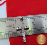 White Zircon Cross Pendant, White Stone Cross, Transparent White Cross, Simple Style Cross - CroatianJewelryCraft