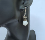 Sterling Silver Earrings, White Coral Earrings, White Dangle Earrings, White Stone Earrings, Natural Coral Jewelry, Filigree Earrings - CroatianJewelryCraft