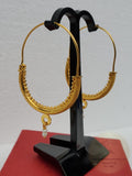 14k Gold Filigree Hoops, Traditional Croatian - Konavle Earrings, 14k Gold Earrings, White Pearl Dangle Hoops In 14k Gold, Wedding Jewelry