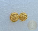 Ethnic Croatian Simple 14k Gold Stud Earrings, 14k Gold Earrings, Gold Filigree Studs, 14k Gold Studs, Gold Wedding Earrings