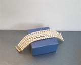 Multistrand White Pearl Bracelet, Simple Natural Pearl Bridal Bracelet, Sterling Silver Freshwater Pearl Wedding Jewelry, Classical - CroatianJewelryCraft