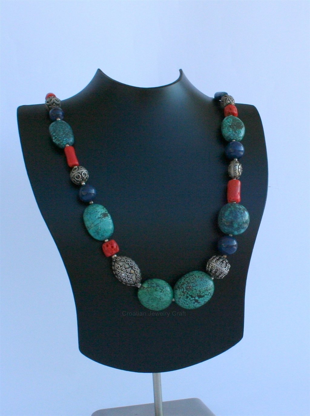 BIG BEAD ROUND RED NECKLACE - J. McVeigh Jewelry