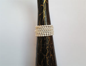 Multistrand White Pearl Bracelet, Simple Natural Pearl Bridal Bracelet, Sterling Silver Freshwater Pearl Wedding Jewelry, Classical - CroatianJewelryCraft