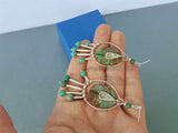 Turquoise Chandelier Earrings, Natural Turquoise Statement Earrings, Long Dangle Earrings, Solid Sterling Silver Earrings, Unique Earrings - Traditional Croatian Jewelry