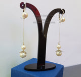 Long White Pearl Dainty Chain Earrings, Natural Pearl Dangle Earrings, Freshwater Pearl, Wedding Jewelry, Drop Pearl Earrings - Traditional Croatian Jewelry