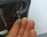 Malachite Earrings, Small Green Stone Earrings, Small Silver Drop Earrings, Natural Gemstone Bead Earrings, Filigree - Traditional Croatian Jewelry