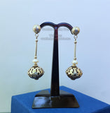 White Pearl Earrings, Simple Pearl Dangle Earrings, Stud Drop Earrings, Silver Ball Earrings, Silver Pearl Earrings, Bridesmaids Jewelry - Traditional Croatian Jewelry
