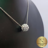 Traditional Croatian Jewelry, Slider Pendant, Minimalist Jewelry, Solitaire Pendant, Sterling Filigree Ball Pendant, Silver Floating Pendant - Traditional Croatian Jewelry