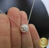 Traditional Croatian Jewelry, Slider Pendant, Minimalist Jewelry, Solitaire Pendant, Sterling Filigree Ball Pendant, Silver Floating Pendant - Traditional Croatian Jewelry