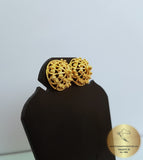 14k Gold Stud Earrings, Traditional Croatian Filigree Studs, Simple Large Gold Stud Earrings, Dubrovnik Jewelry, Filigree Bridal Earrings