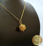 14k Gold Pendant, Croatian Filigree Ball Pendant, Dubrovnik Jewelry, Gold Filigree Pendant Necklace, Gold Bridal Jewelry, Vintage  Jewelry