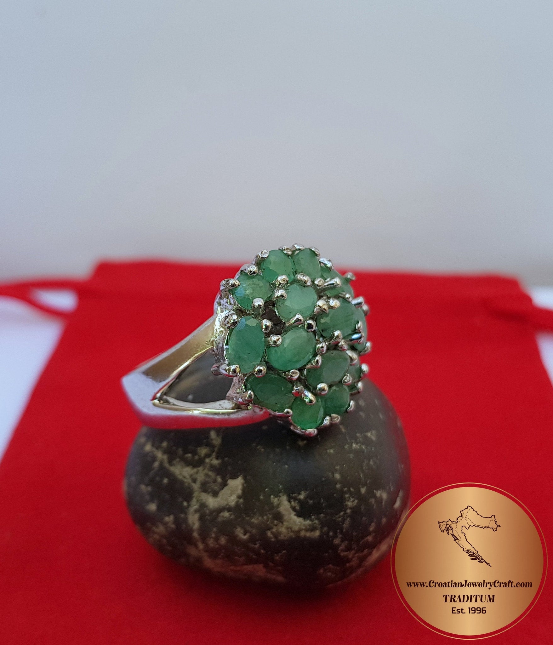 Buy Indian Emerald Ring, 925 Sterling Silver, Handmade Ring, Boho Statement  Ring, Pear Shape Emerald Ring, Split Band Ring, Anniversary Ring Online in  India - Etsy