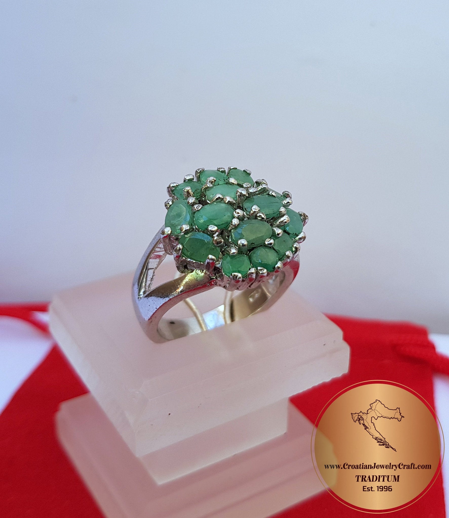 Buy CEYLONMINE Natural Panna Emerald Adjustable Ring Lab Certificate Metal Emerald  Silver Plated Ring Online at Best Prices in India - JioMart.