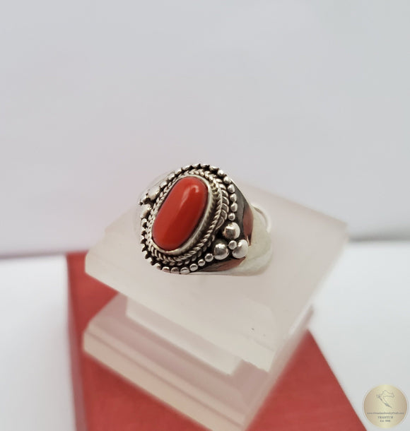 Fine Quality 6 Carats Natural Coral Ring for Women - Gleam Jewels