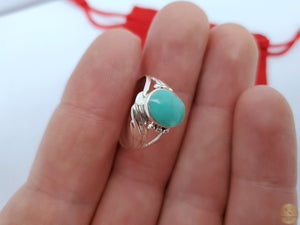 Turquoise Ring, Simple Silver Ring, Natural Gemstone Ring, Sterling Silver Ring, Womens Ring, Simple Silver Ring, Light Handmade Ring
