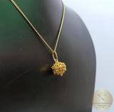 Traditional Croatian 14k Gold Pendant, Dubrovnik Filigree Pendant, Solid 14k Filigree Ball Pendant, Ethnic Minimalist Gold Wedding Jewelry