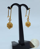 Simple 14k Gold Dangle Earrings, Traditional Croatian Gold Filigree Earrings, Dubrovnik Gold Ball Earrings, Wedding 14 k Gold Earrings