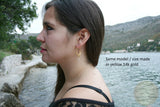 Dubrovnik Filigree Hoop Earrings, Solid White Gold Hoops, 14 k Gold Earrings, Ethnic Croatian Bridal Earrings, Pearl Dangle Hoops 14k