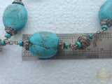 Bold Statement Turquoise Necklace w Vintage Unique Handmade Pendant and Turquoise Gemstone Necklace, Sterling Silver Pendant Necklace, Boho