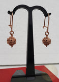 14k Rose Gold Earrings, Traditional Croatian Filigree Ball Earrings, Pink Gold Earrings, Ethnic Dubrovnik Jewelry Solid Gold Wedding Jewelry