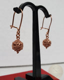 14k Rose Gold Earrings, Traditional Croatian Filigree Ball Earrings, Pink Gold Earrings, Ethnic Dubrovnik Jewelry Solid Gold Wedding Jewelry