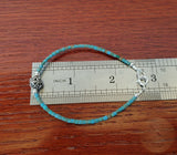 Traditional Croatian Filigree Ball Dainty Tiny Bead Gemstone Bracelet, Natural Turquoise Bracelet, Minimalist 925 Silver Bracelet