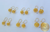 Traditional Croatian Filigree Ball Earrings, 24k Gold Plated Dangle Earrings, Dubrovnik Jewelry, Gold Plated Sterling Silver Ball Earrings