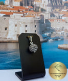 Traditional Croatian Dainty Filigree Ball Pendant, Dubrovnik Jewelry, Sterling Silver Ball Pendant, Mediterranean Vintage Ethnic Jewelry